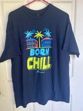 Carnival Born to Chill Men's Navy Graphic Tee